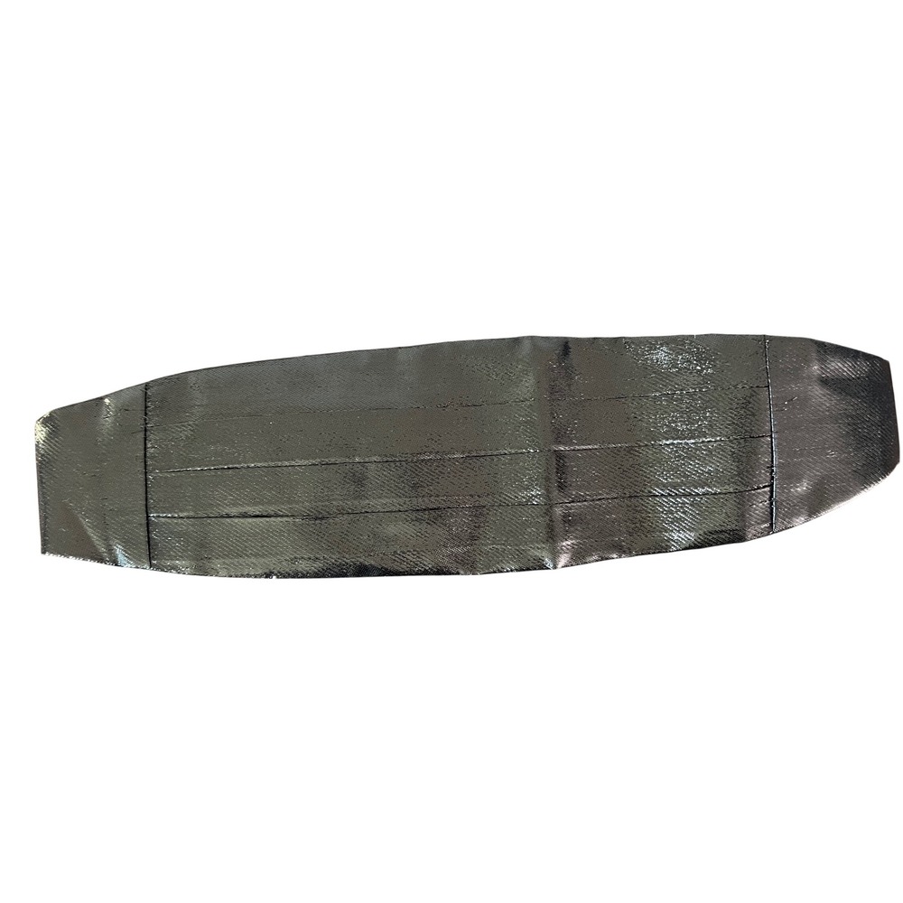 Mens Black Metallic Pleated Cummerbund Adjustable Formal Tuxedo Waist Belt
